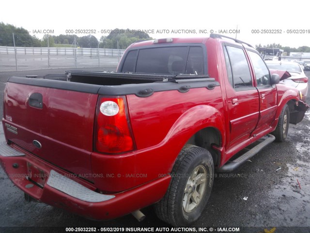 1FMZU77KX5UA30176 - 2005 FORD EXPLORER SPORT TR  RED photo 4