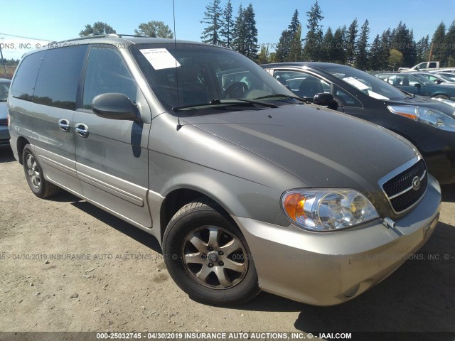 KNDUP131756662010 - 2005 KIA SEDONA EX/LX GRAY photo 1