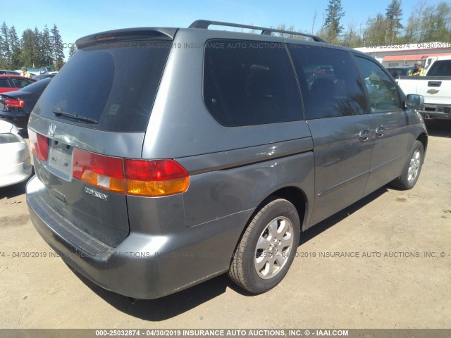 5FNRL18912B033424 - 2002 HONDA ODYSSEY EXL GRAY photo 4