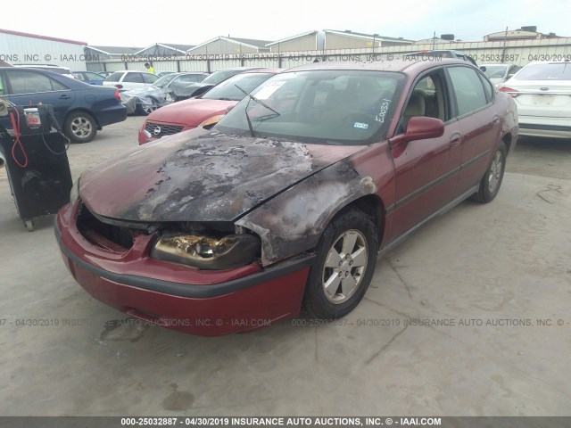 2G1WF52E659281614 - 2005 CHEVROLET IMPALA MAROON photo 2