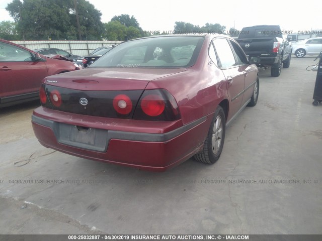 2G1WF52E659281614 - 2005 CHEVROLET IMPALA MAROON photo 4