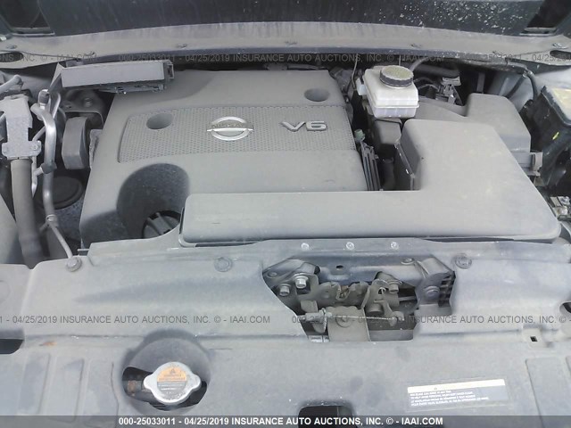 5N1AR2MM9DC657897 - 2013 NISSAN PATHFINDER S/SV/SL/PLATINUM SILVER photo 10