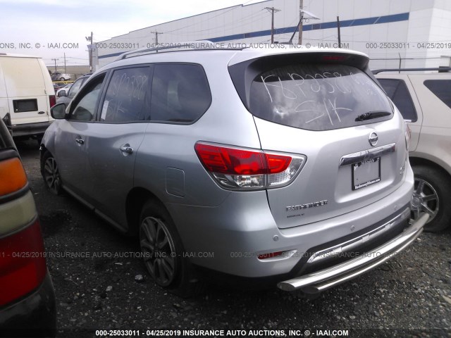 5N1AR2MM9DC657897 - 2013 NISSAN PATHFINDER S/SV/SL/PLATINUM SILVER photo 3