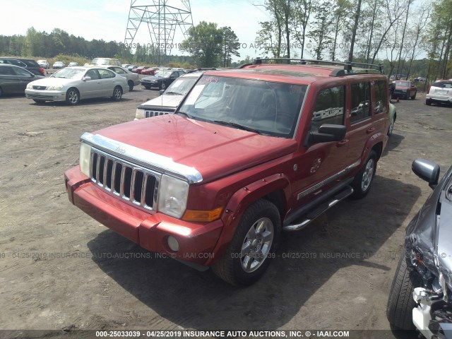 1J8HG58256C122077 - 2006 JEEP COMMANDER LIMITED RED photo 2