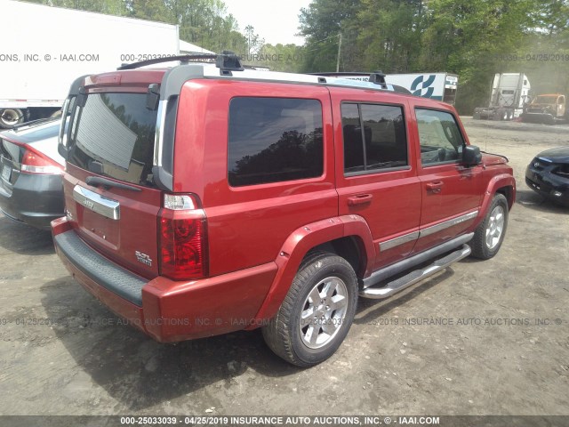 1J8HG58256C122077 - 2006 JEEP COMMANDER LIMITED RED photo 4