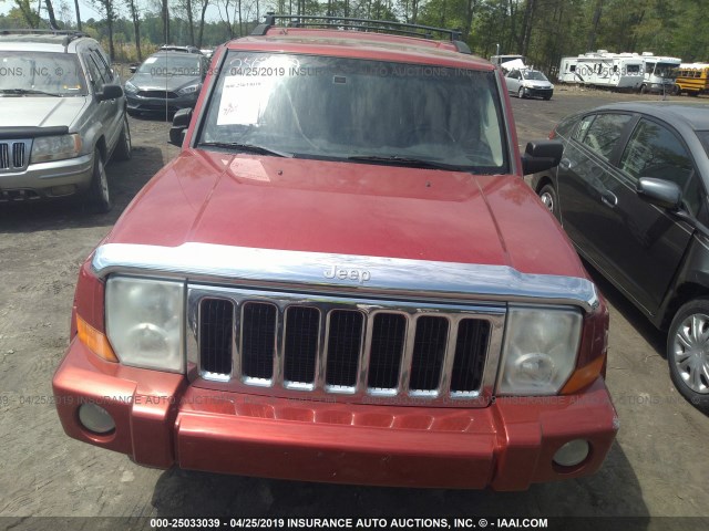 1J8HG58256C122077 - 2006 JEEP COMMANDER LIMITED RED photo 6