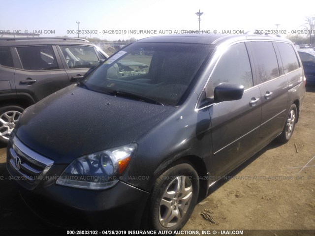 5FNRL38765B057538 - 2005 HONDA ODYSSEY EXL GRAY photo 2