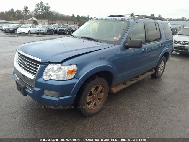 1FMEU73E49UA04385 - 2009 FORD EXPLORER XLT BLUE photo 2