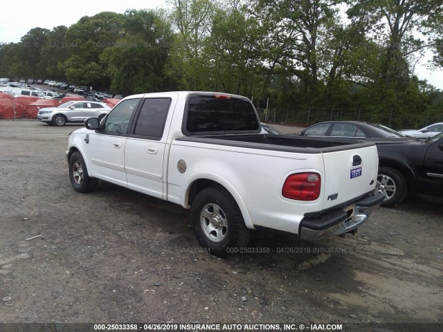 1FTRW07L02KB62367 - 2002 FORD F150 SUPERCREW WHITE photo 3