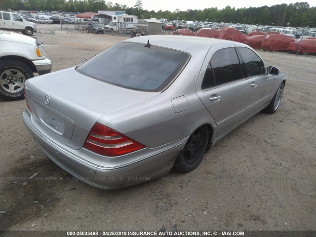 WDBNG75J32A280939 - 2002 MERCEDES-BENZ S SILVER photo 4