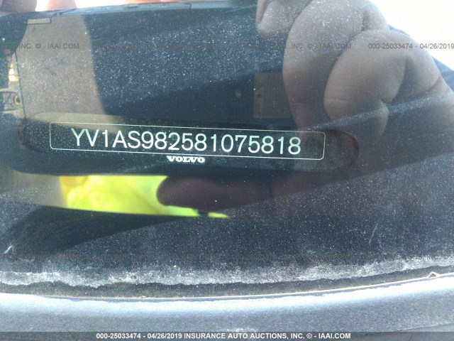 YV1AS982581075818 - 2008 VOLVO S80 3.2 BLACK photo 9