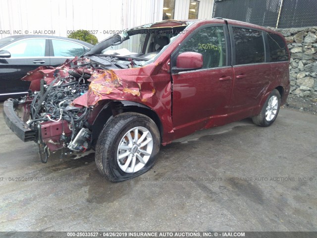 2C4RDGCG2KR519086 - 2019 DODGE GRAND CARAVAN  MAROON photo 2