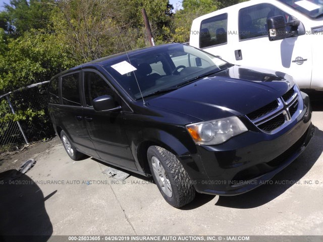 2C4RDGBG9CR139357 - 2012 DODGE GRAND CARAVAN SE BLACK photo 1