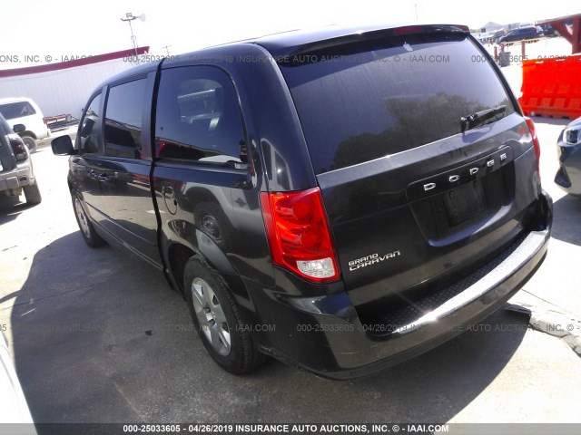 2C4RDGBG9CR139357 - 2012 DODGE GRAND CARAVAN SE BLACK photo 3