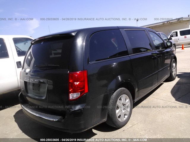 2C4RDGBG9CR139357 - 2012 DODGE GRAND CARAVAN SE BLACK photo 4