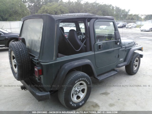 1J4FA29P1YP745873 - 2000 JEEP WRANGLER / TJ SE GREEN photo 4