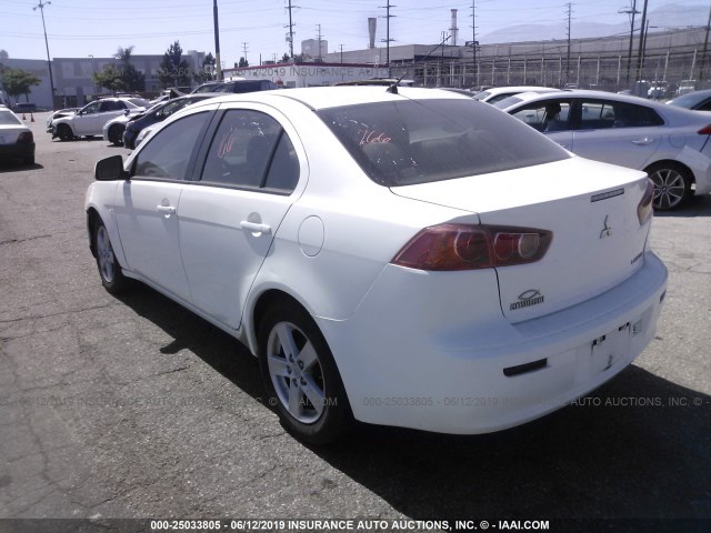 JA3AU26U38U003816 - 2008 MITSUBISHI LANCER ES WHITE photo 3