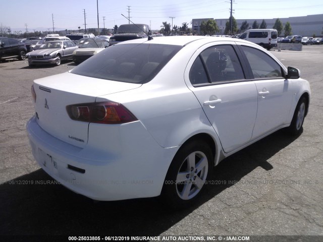 JA3AU26U38U003816 - 2008 MITSUBISHI LANCER WHITE photo 4