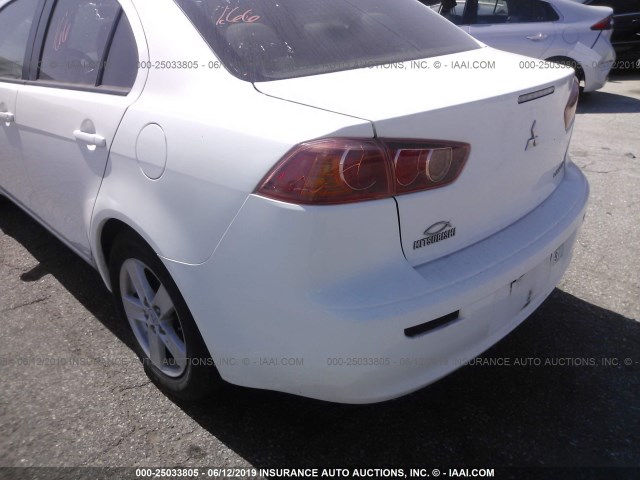 JA3AU26U38U003816 - 2008 MITSUBISHI LANCER ES WHITE photo 6