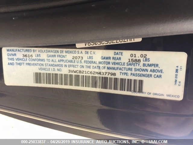 3VWCB21C62M437798 - 2002 VOLKSWAGEN NEW BEETLE უცნობი ფოტო 9