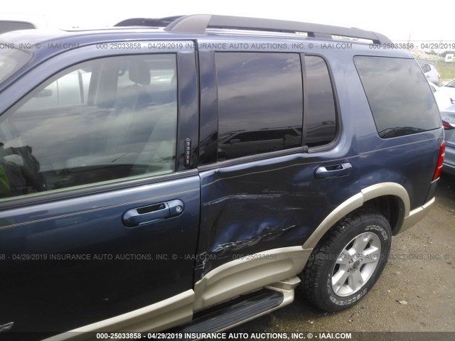 1FMZU74K45UA53926 - 2005 FORD EXPLORER EDDIE BAUER BLUE photo 6