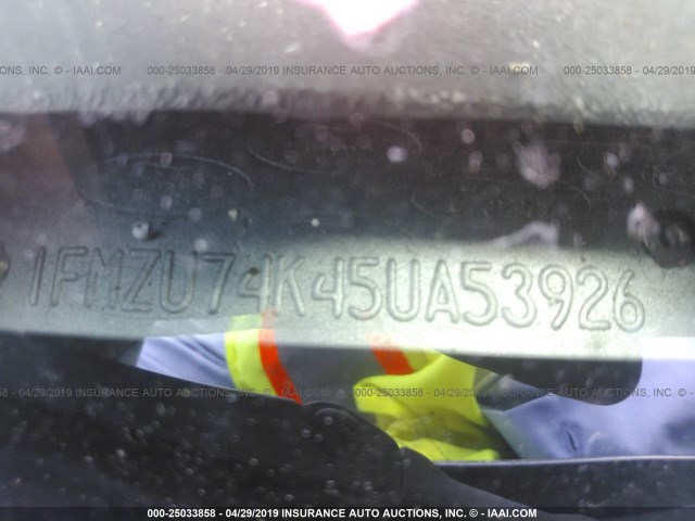 1FMZU74K45UA53926 - 2005 FORD EXPLORER EDDIE BAUER BLUE photo 9