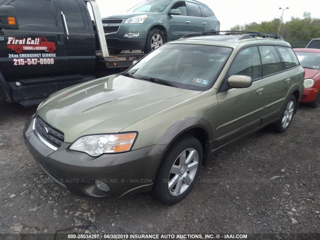 4S4BP62C467311103 - 2006 SUBARU LEGACY OUTBACK 2.5I LIMITED GREEN photo 2