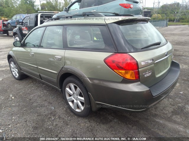 4S4BP62C467311103 - 2006 SUBARU LEGACY OUTBACK 2.5I LIMITED GREEN photo 3