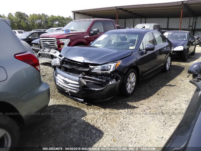 4S3BNAD69G3012722 - 2016 SUBARU LEGACY 2.5I PREMIUM GRAY photo 2