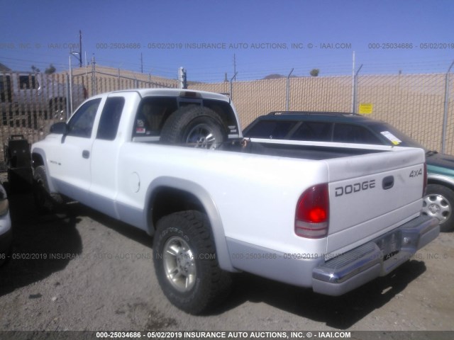 1B7GG22X8XS206892 - 1999 DODGE DAKOTA WHITE photo 3