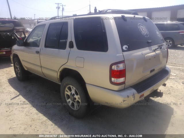 JN8DR07Y31W531389 - 2001 NISSAN PATHFINDER LE/SE/XE Champagne photo 3