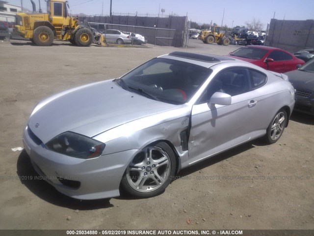 KMHHN65F46U202504 - 2006 HYUNDAI TIBURON GT/SE/GT LIMITED SILVER photo 2