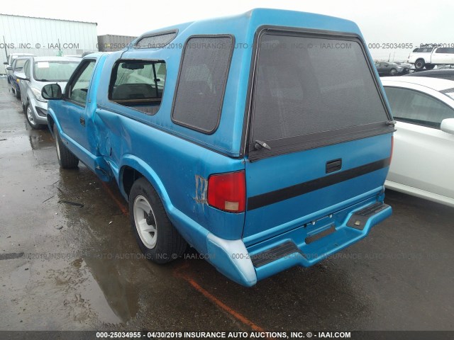 1GCCS1443R8175917 - 1994 CHEVROLET S TRUCK S10 BLUE photo 3