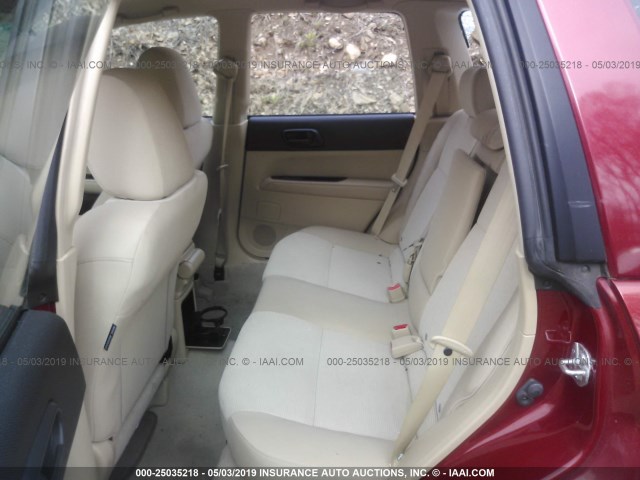 JF1SG63658H705743 - 2008 SUBARU FORESTER 2.5X RED photo 8