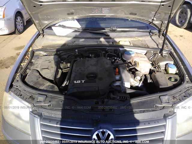 WVWAD63B35P027510 - 2005 VOLKSWAGEN PASSAT GLS GRAY photo 10