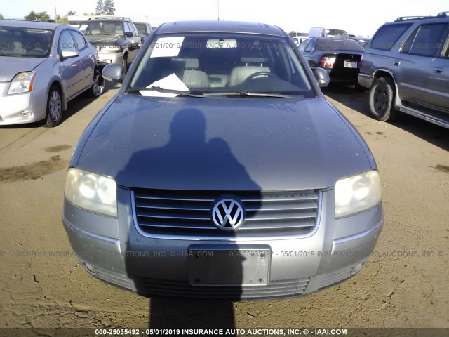 WVWAD63B35P027510 - 2005 VOLKSWAGEN PASSAT GLS GRAY photo 6