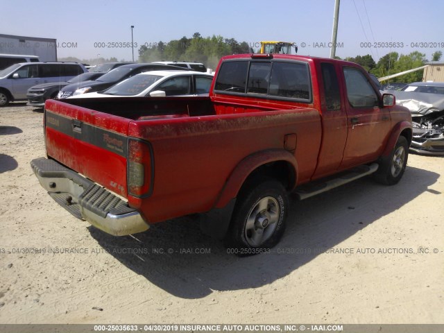 1N6ED26T6YC314606 - 2000 NISSAN FRONTIER KING CAB XE/KING CAB SE RED photo 4