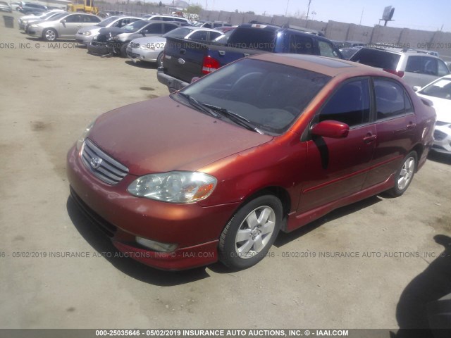 1NXBR32E53Z109832 - 2003 TOYOTA COROLLA CE/LE/S BURGUNDY photo 2