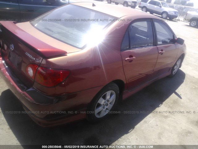 1NXBR32E53Z109832 - 2003 TOYOTA COROLLA CE/LE/S BURGUNDY photo 4