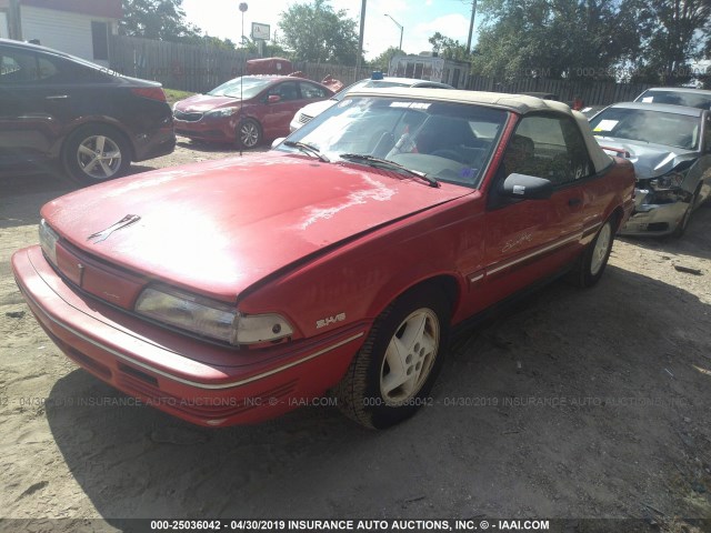 1G2JB34T6P7534548 - 1993 PONTIAC SUNBIRD SE RED photo 2