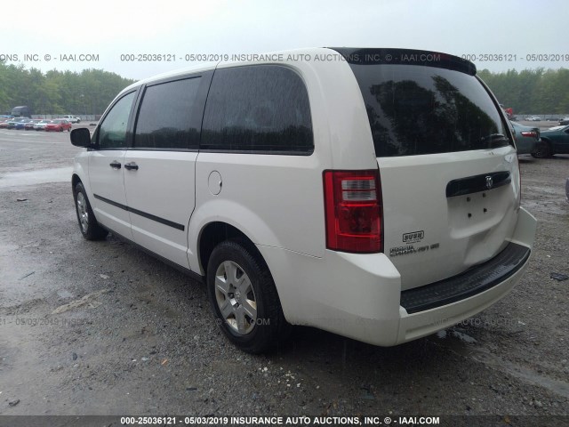 1D8HN44H08B135556 - 2008 DODGE GRAND CARAVAN SE WHITE photo 3