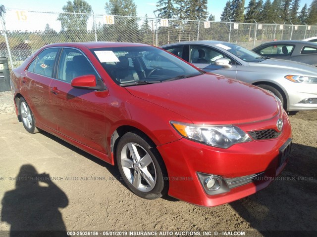 4T1BF1FK1CU572550 - 2012 TOYOTA CAMRY SE/LE/XLE RED photo 1