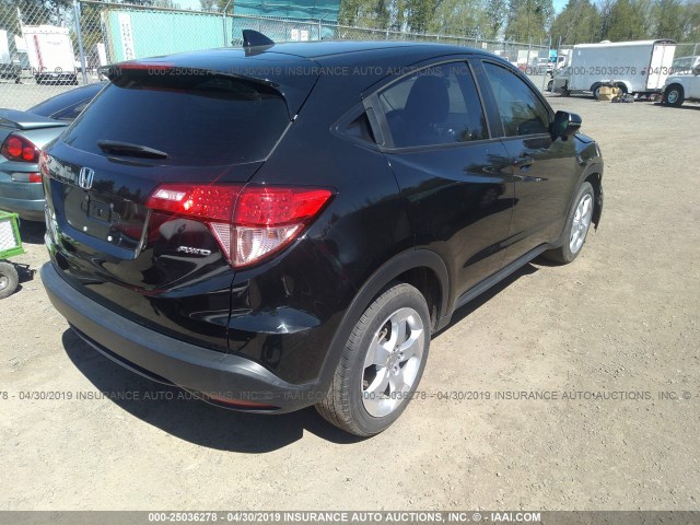 3CZRU6H59GM751128 - 2016 HONDA HR-V EX BLACK photo 4