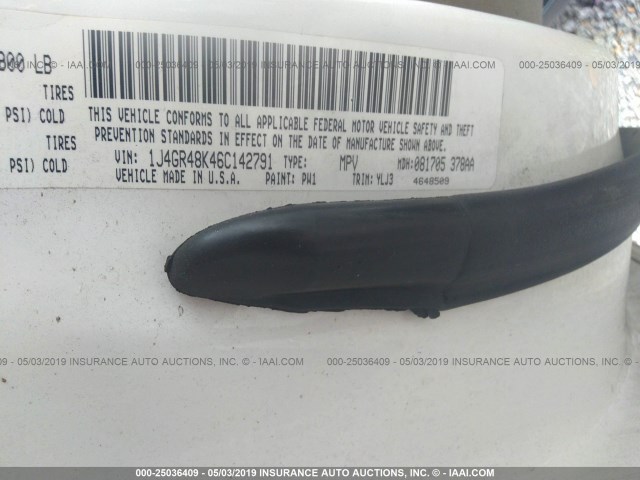 1J4GR48K46C142791 - 2006 JEEP GRAND CHEROKEE LAREDO/COLUMBIA/FREEDOM 白色 照片 9