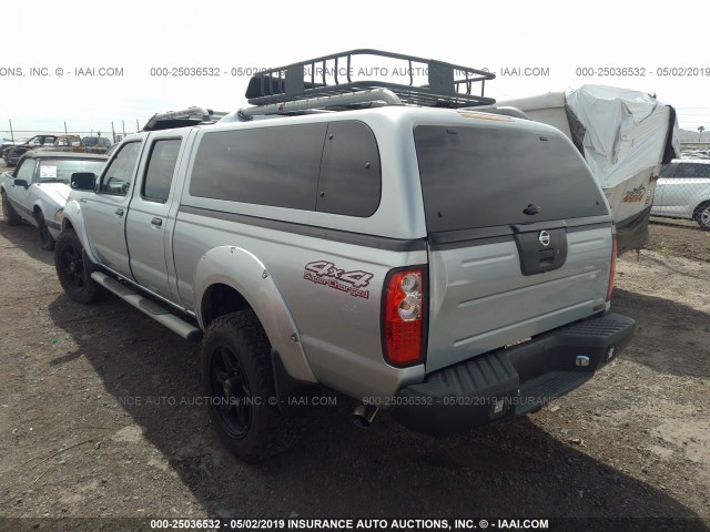 1N6MD29Y72C366014 - 2002 NISSAN FRONTIER CREW CAB SC SILVER photo 3