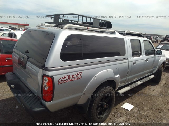 1N6MD29Y72C366014 - 2002 NISSAN FRONTIER CREW CAB SC SILVER photo 4