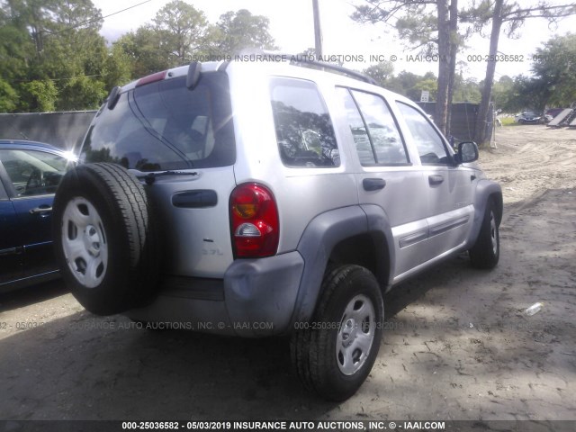 1J4GK48K23W683692 - 2003 JEEP LIBERTY SPORT/FREEDOM SILVER photo 4