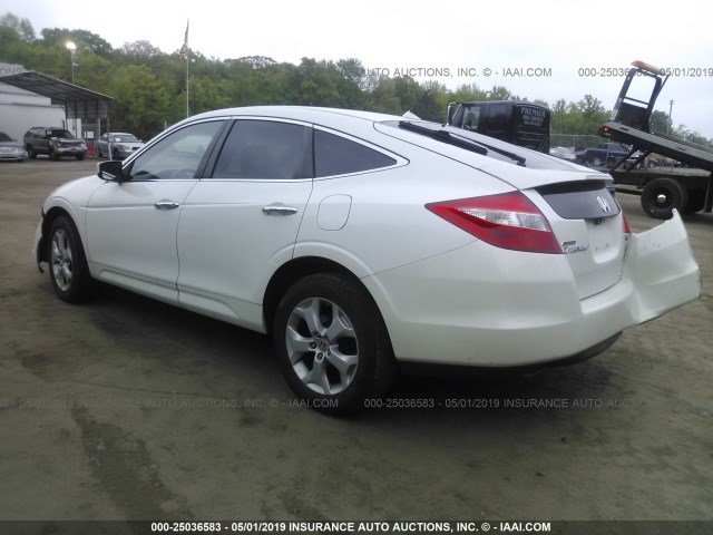 5J6TF2H58AL007604 - 2010 HONDA ACCORD CROSSTOUR EXL WHITE photo 3