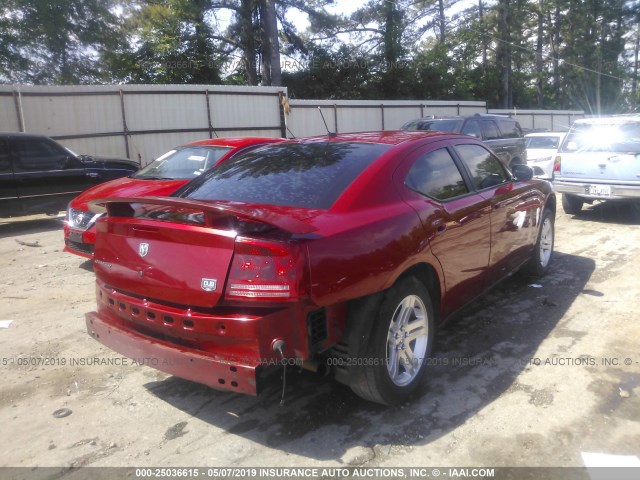 2B3KA33G58H330998 - 2008 DODGE CHARGER SXT MAROON photo 4