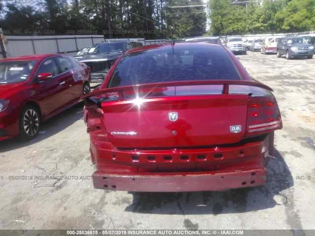 2B3KA33G58H330998 - 2008 DODGE CHARGER SXT MAROON photo 6